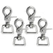 Jeffers Nickel - Plated Die Cast Trigger Snap (Scissor Snap) with Swivel Square Eye - IAC8-4 - 5/8" - 4 Pack - 6