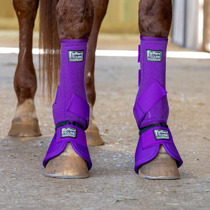 Jeffers No - Turn Bell Boots for Horses, Solid Colors, 2 ct - JEF2Y7 - Medium - Purple - 2 ct - 25