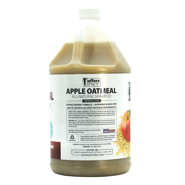 Jeffers Pet Apple Oatmeal All - Natural Hypoallergenic Dry Skin Shampoo for Dogs and Cats - TZP4 - 1 gallon - 1 - 4
