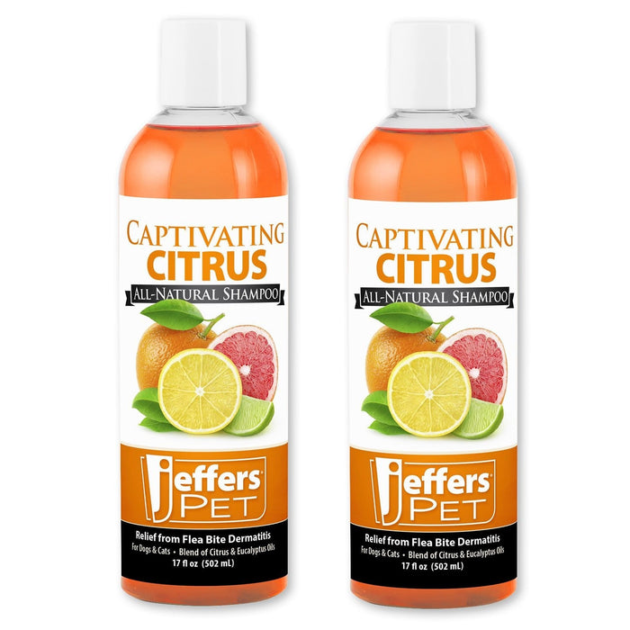 Jeffers Pet Captivating Citrus All - Natural Flea Bite Relief Shampoo for Dogs and Cats - TZP7-2 - 17 oz - 2 - 7
