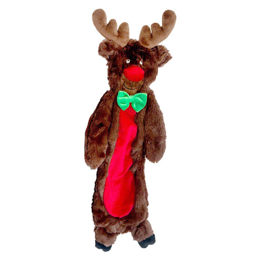 Jeffers Pet Christmas Characters Unstuffed Plush Squeaker Dog Toys, 12"L - I71BT - Reindeer - 1 ct - 2