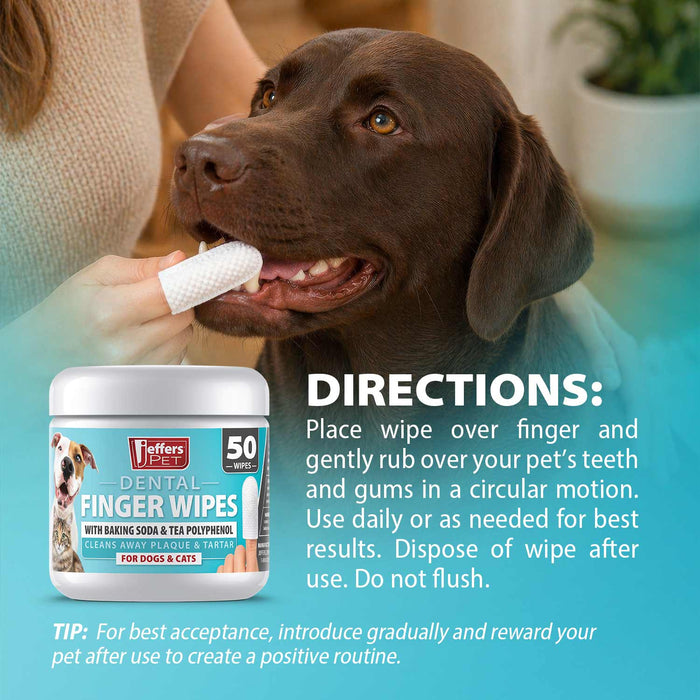 Jeffers Pet Dental Finger Wipes for Dogs & Cats, 50 Count - JEF2Z5 - 50 Wipes - 2