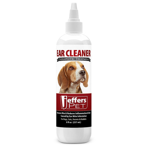 Jeffers Pet Ear Cleaner Solution for Dogs, Cats, Ferrets & Rabbits – Soothes, Cleans, and Deodorizes with Aloe Vera & Eucalyptus - TZEA - 8 oz - 1