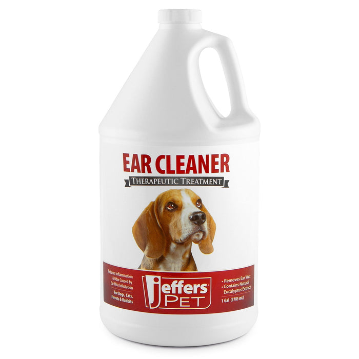 Jeffers Pet Ear Cleaner Solution for Dogs, Cats, Ferrets & Rabbits – Soothes, Cleans, and Deodorizes with Aloe Vera & Eucalyptus - TZEB - 1 gallon - 2