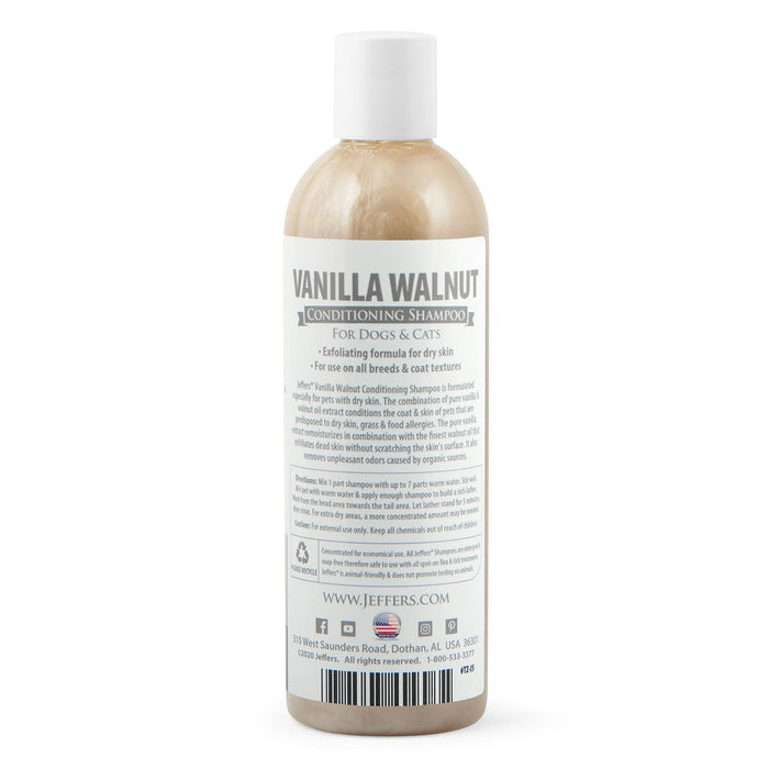 Jeffers Pet Vanilla Walnut Exfoliating Dog & Cat Conditioning Shampoo - TZJ5 - 17 oz - 2