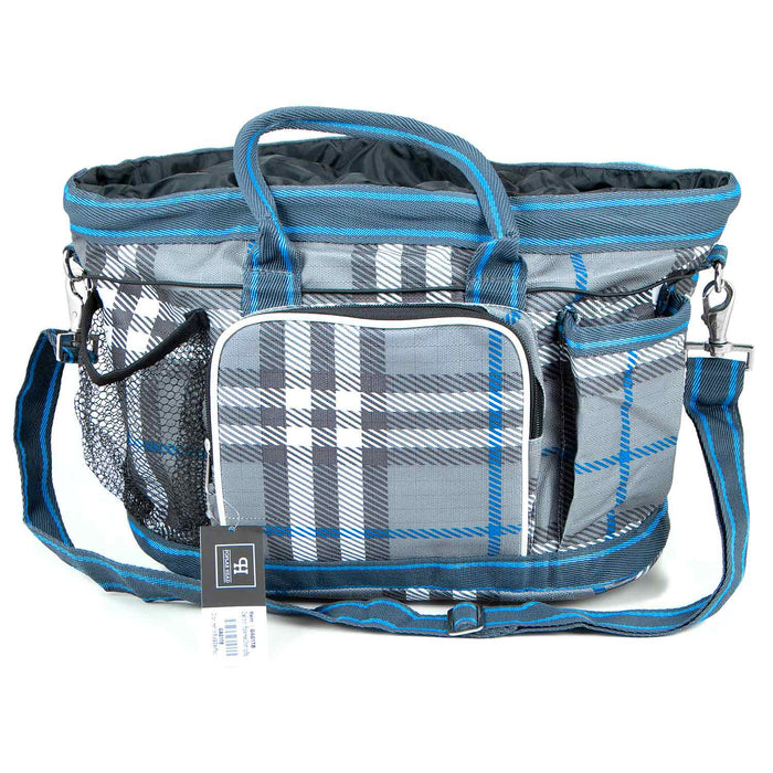 Jeffers Poplar Head Horse Grooming Bag - GAG1TB - Hamilton Blue & Slate Plaid - 8
