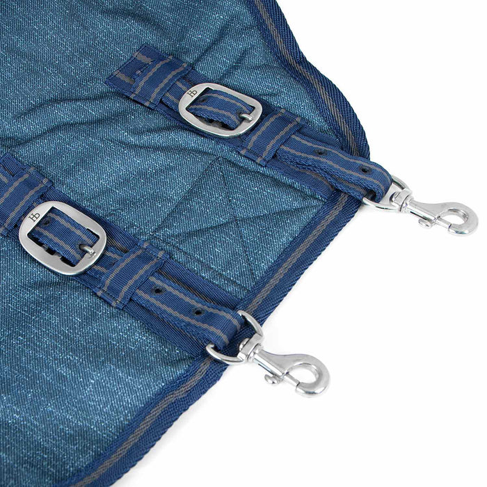 Jeffers Poplar Head "Origin" 600D Medium Weight Turnout Blanket, 240g | Waterproof & Breathable Horse Blanket - GAG1RA - Blue Jean Baby - 66 in - 26