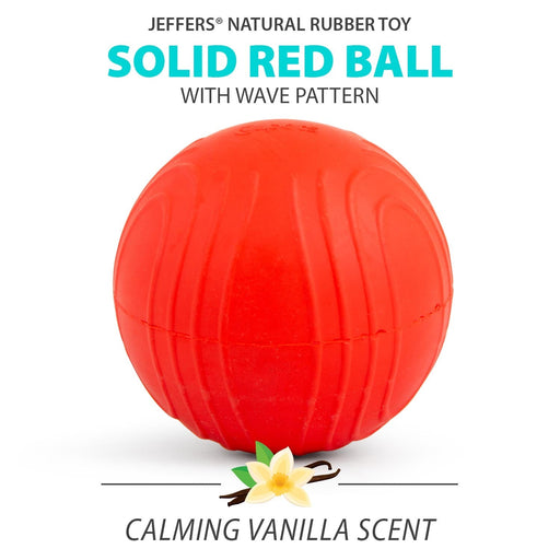Jeffers Red Bouncing Ball with Waves Natural Rubber Dental Dog Chew Toy for Energetic Play - I7Q3 - Red - Medium - 1 - 2