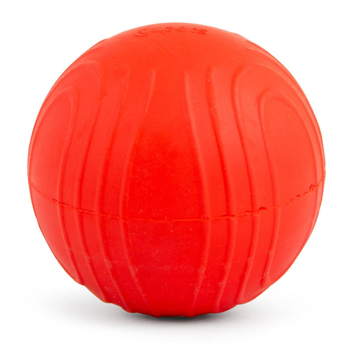 Jeffers Red Bouncing Ball with Waves Natural Rubber Dental Dog Chew Toy for Energetic Play - I7Q3 - Red - Medium - 1 - 7