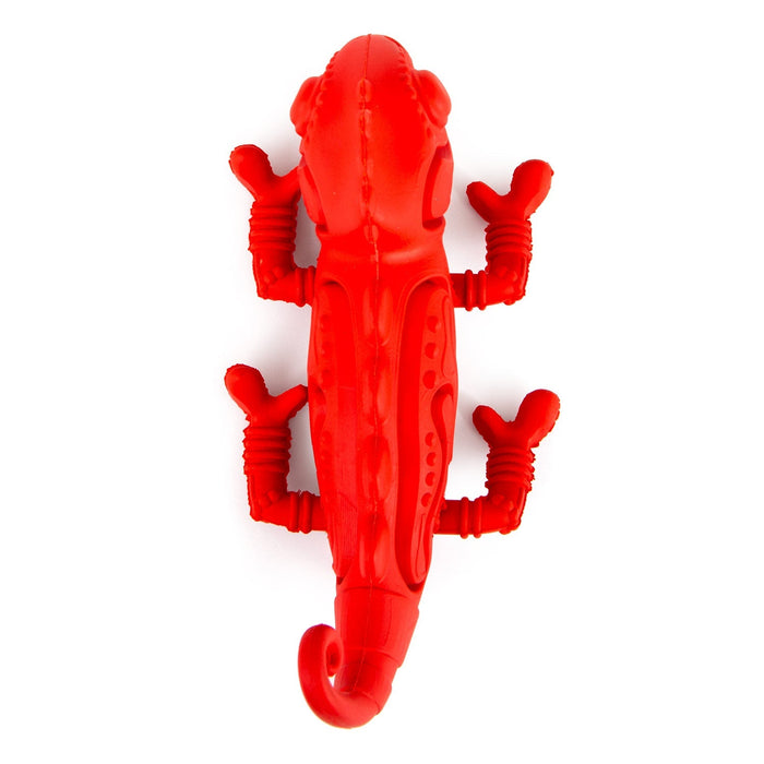 Jeffers Red Chameleon Natural Eco - Friendly Rubber Dental Dog Chew Toy for Medium Chewers - I7QF - Red - Medium - 1 - 10