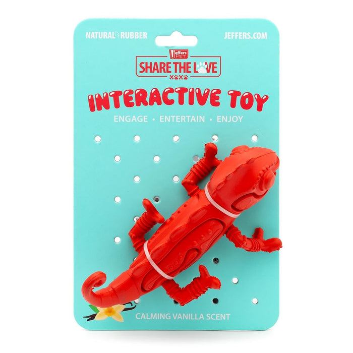 Jeffers Red Chameleon Natural Eco - Friendly Rubber Dental Dog Chew Toy for Medium Chewers - I7QF - Red - Medium - 1 - 6
