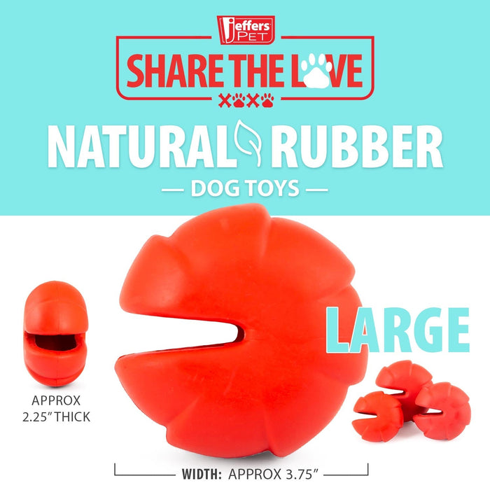 Jeffers Red Millipede Natural Rubber Treat Dispensing Dental Dog Chew Toy - I7RL - Red - Medium - 1 - 17