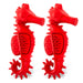 Jeffers Red Seahorse Natural Rubber Dog Chew Toy with Vanilla Scent and Textured Ridges for Dental Health - I7Q9-2 - Red - Small - 2 - 12