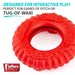Jeffers Red Virgo Tugger Natural Rubber Dog Dental Chew Toy for Interactive or Solo Play - I7RX - Red - Small - 1 - 3