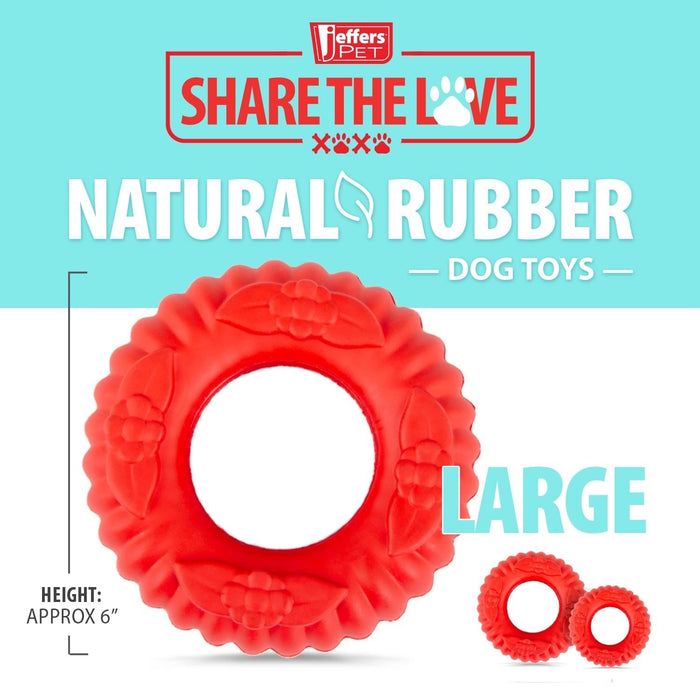 Jeffers Red Virgo Tugger Natural Rubber Dog Dental Chew Toy for Interactive or Solo Play - I7RX - Red - Small - 1 - 11