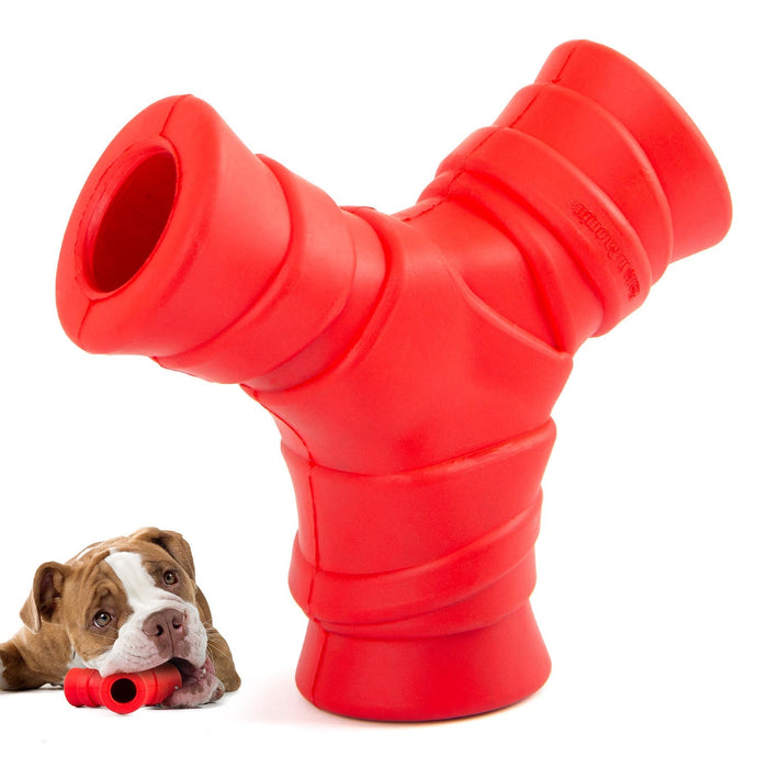 Jeffers Red "Y" Natural Rubber Dental Dog Chew Toy for Medium Chewers - I7QE - Red - Medium - 1 - 1