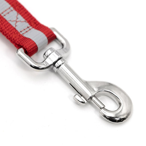 Jeffers Reflective Glow-in-the-Dark Safety Stripe Nylon Dog Leash, 1" W x 4' L - IDDD - Red - 1" W x 4' L - 2