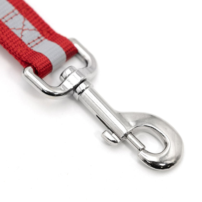 Jeffers Reflective Glow-in-the-Dark Safety Stripe Nylon Dog Leash, 1" W x 4' L - IDDD - Red - 1" W x 4' L - 2