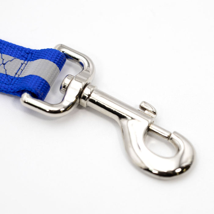 Jeffers Reflective Glow-in-the-Dark Safety Stripe Nylon Dog Leash, 1" W x 4' L - IDDF - Blue - 1" W x 4' L - 8