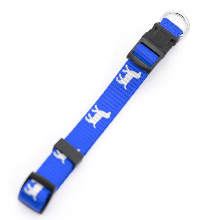 Jeffers Reflective Hound Series Adjustable Nylon Dog Collars - IDC3 - 5/8"W x 10-16"L - Blue - 5