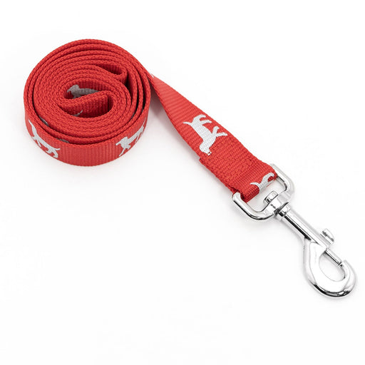 Jeffers Reflective Hound Series Nylon Dog Leash - IDCE - 1"W x 4'L - Red - 1