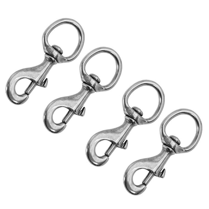 Jeffers Round Eye Bolt Snaps - IABT-4 - Nickel - plated - 1" x 3 - 7/8" - 4 Pack - 8
