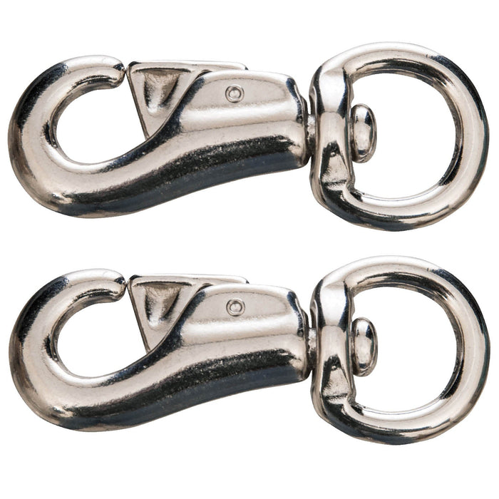 Jeffers Round Eye Bull Snap - IABP-2 - Nickel - Plated - 4" L - 2 Pack - 8