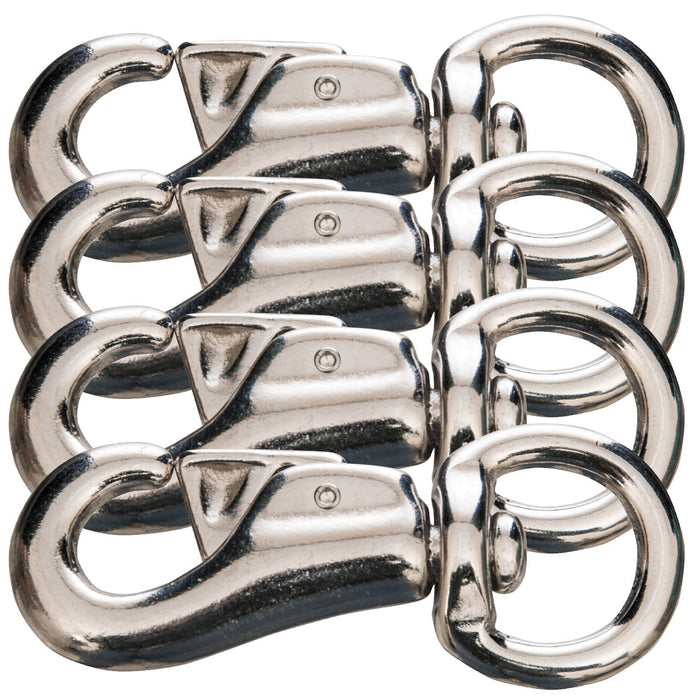 Jeffers Round Eye Bull Snap - IABP-4 - Nickel - Plated - 4" L - 4 Pack - 9