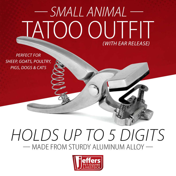 Jeffers Small Animal Tattoo Outfit with Roll - On Ink - JISE-KIT - With Ear Release - 6