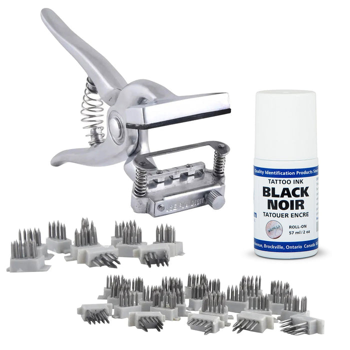 Jeffers Standard Tattoo Outfit with Roll - On Ink for Cattle & Livestock - JIS4-2KIT - Ear Release - NO Revolving Head - 7