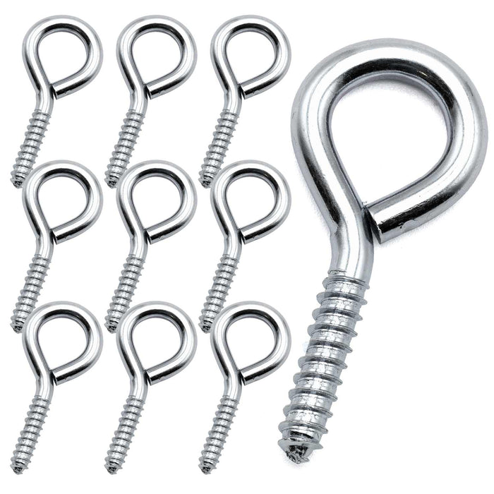 Jeffers Steel Wire Eye Hook Screws for Barn & Stable, 10 Pack - IACW - 1