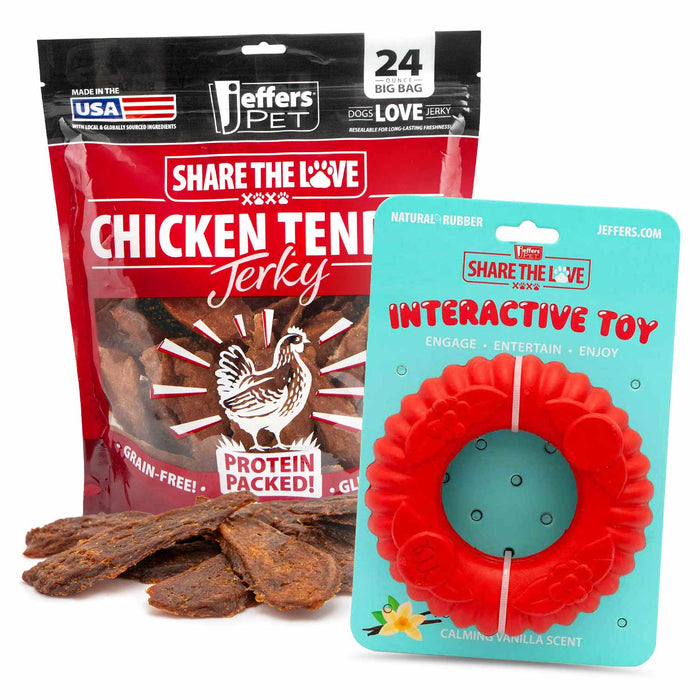 Jeffers Stuffable Dog Chew Toys with Chicken Breast Jerky Treats Kit - JEF2RJ-RY-KIT - (1) Virgo Tugger - 1 ct - 9