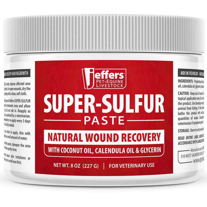 Jeffers Super - Sulfur Skin & Wound Healing Paste for Pets, Horses, & Livestock - JEZTY - 8 oz - 6
