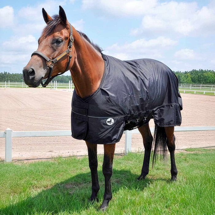 Jeffers Supreme Plus 1680 Denier Heavy Weight Horse Turnout Blanket, 360 gram fill, Black - GAGT2 - Black - 66 in - 2