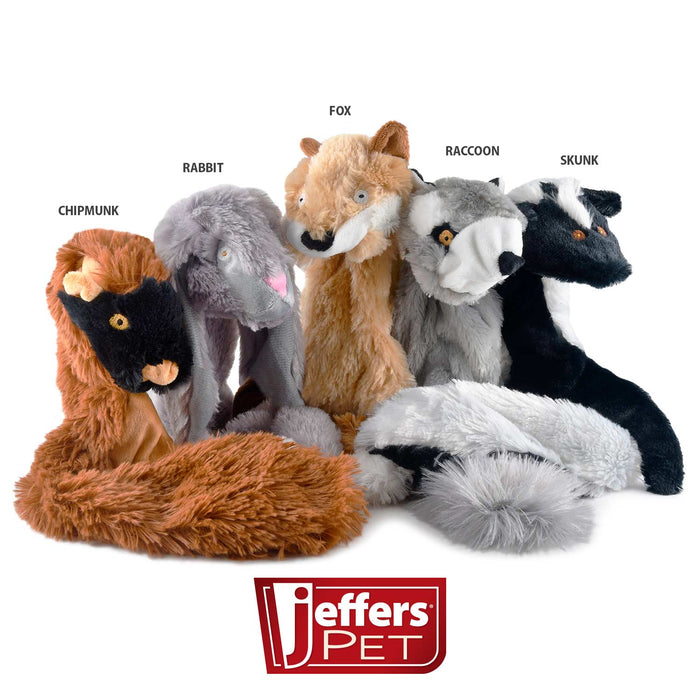 Jeffers Thinnies Unstuffed Plush Dog Toys, 21"L - I7TP - Unstuffed with Squeaker (NO Rope) - Multi - Animal (1 of Each Animal) - 5 Pack - 2