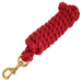 Jeffers Twisted Solid Cotton Horse Lead Ropes with Brass Bolt Snap, 10' L - IATI - Red - 13