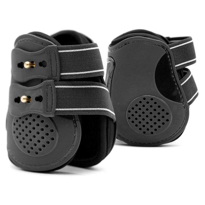 Jeffers Uniquely English Fetlock Boots for Horses, 2 - Pack - IAQP - Medium - Black - 2 pk - 14