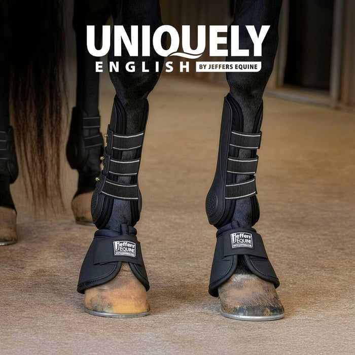 Jeffers Uniquely English Horse Tendon Boots, 2 - Pack - IAQJ - Medium - Black - 2 pk - 17