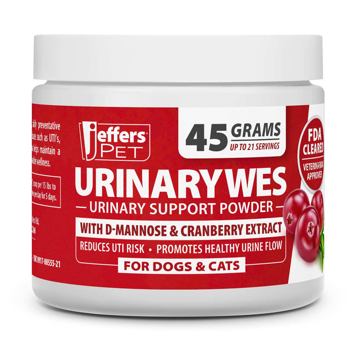 Jeffers UrinaryWes Urinary Support Powder with D - Mannose for Dogs & Cats - JEFBBE - 45 grams (Up to 21 servings) - Chicken - Powder - 3