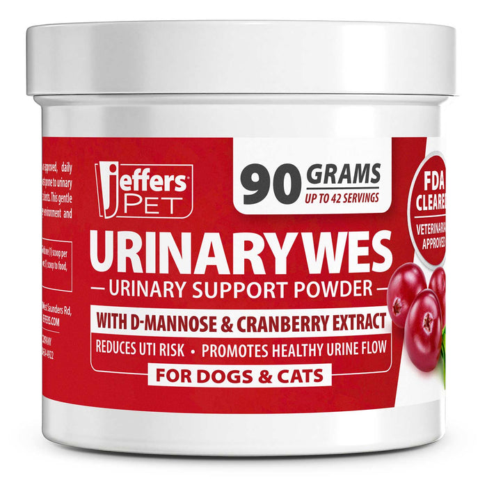 Jeffers UrinaryWes Urinary Support Powder with D - Mannose for Dogs & Cats - JEFBBF - 90 grams (Up to 42 servings) - Chicken - Powder - 4