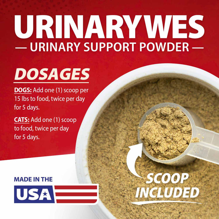 Jeffers UrinaryWes Urinary Support Powder with D - Mannose for Dogs & Cats - JEFBBF - 90 grams (Up to 42 servings) - Chicken - Powder - 5