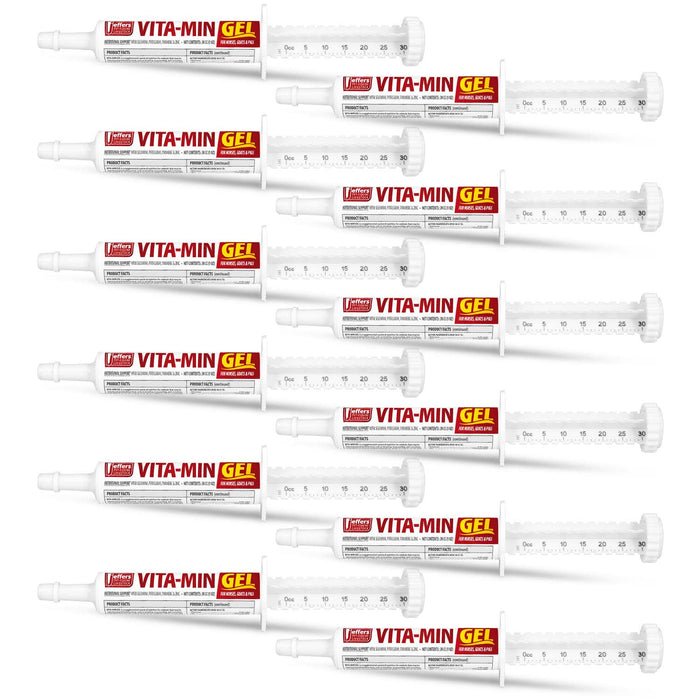 Jeffers Vita - Min Gel with Vit E & B12 for Cattle, Horses, Sheep, Goats & Swine - JEF2P2-KIT - 30 cc - 12 - 6
