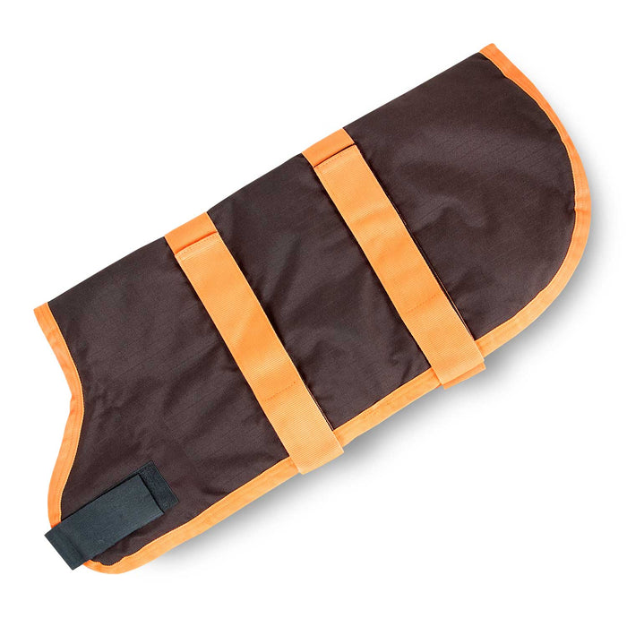 Jeffers Waterproof Breathe - Comfort 600D Ripstop Dog Blanket, 200 Gram - I2K1 - Dark Chocolate with Orange - 20" - 26