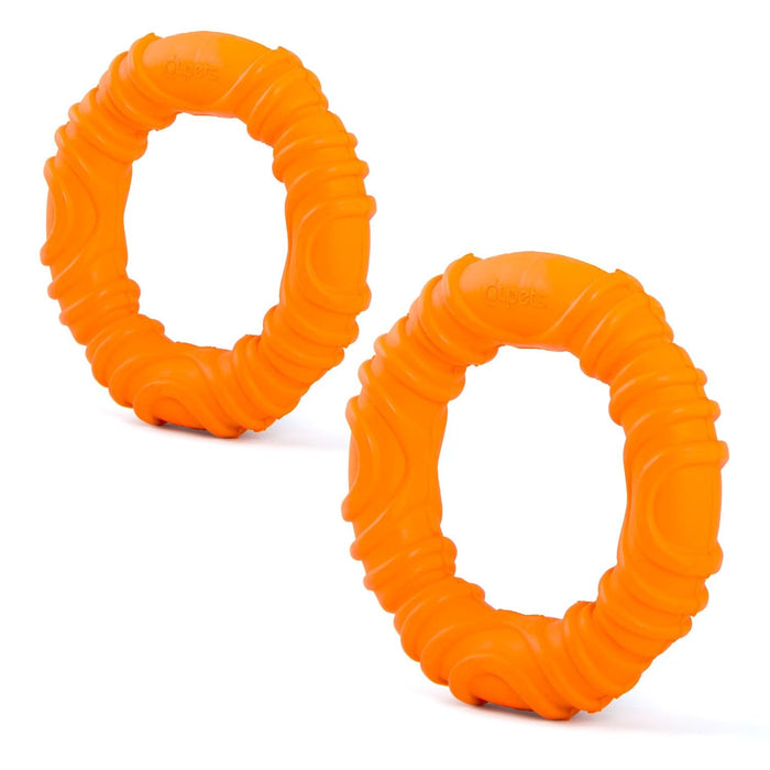 Jeffers Wavy Ring Tugger Natural Rubber Dog Chew Toy for Tug, Fetch & Dental Support - I7RU-2 - Multi - Medium - 2 - 10