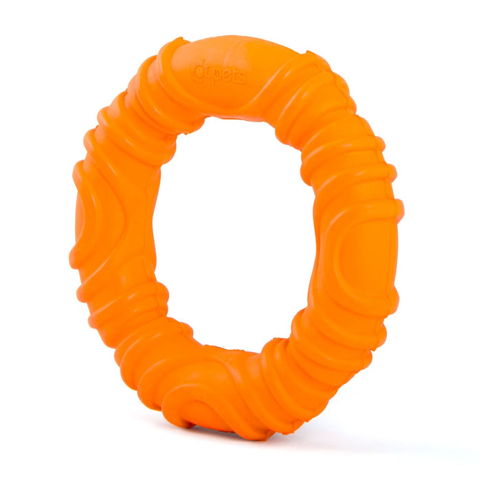 Jeffers Wavy Ring Tugger Natural Rubber Dog Chew Toy for Tug, Fetch & Dental Support - I7RU - Multi - Medium - 1 - 9