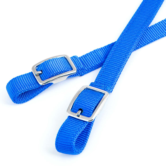 Jeffers Western Nylon Horse Bridle with 6' Split Reins Set - SS18 - Royal Blue - 7