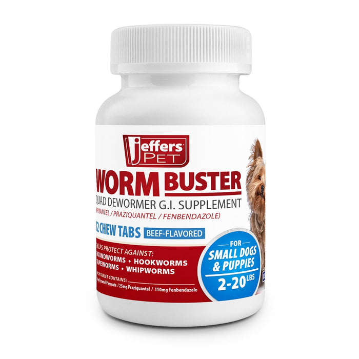 Jeffers Worm Buster Dog Dewormer Flavored Tablets