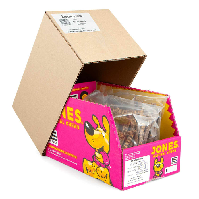 Jones Natural Sausage Sticks Dog Treats, 5" L - 4GV3 - 2 lb Box - 7