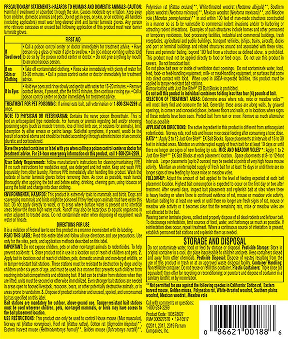 Just One Bite EX Bait Blocks, 128 count - Jeffers - Farm & Ranch Supplies > Pest Control