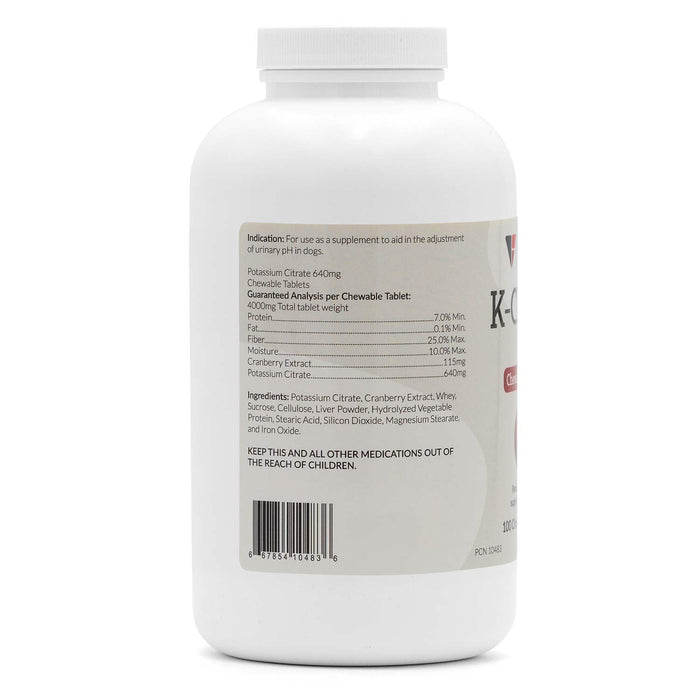 K - CIT - V Potassium Citrate plus Cranberry for Dogs, 640mg, 100 Chewable Tablets - VB1B - 640mg - 100 ct - 2